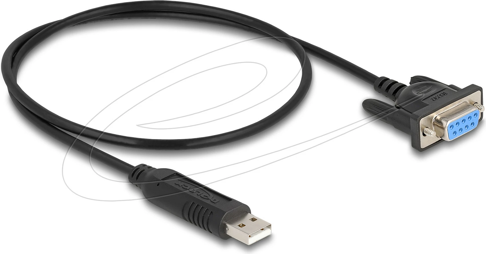 Adapter USB 2.0 në Serial RS-232 DeLOCK, DB9/Sub-D 9-pin femër, 50 cm, i zi