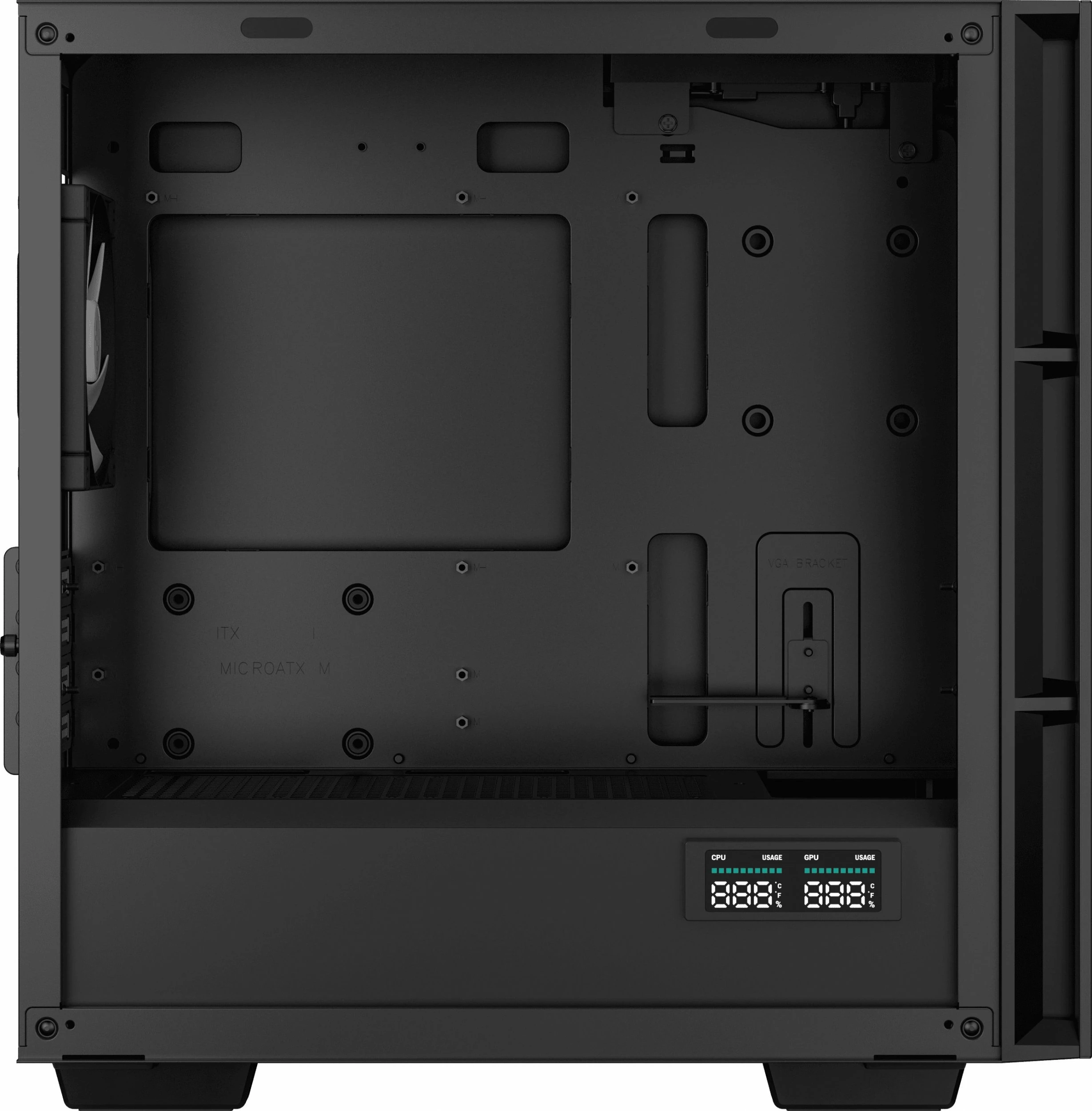 Kasë Deepcool CH360 Digital ARGB Mini Tower uATX/Mini-ITX, USB-C, e zezë (R-CH360-BKAPE3D-G-1)