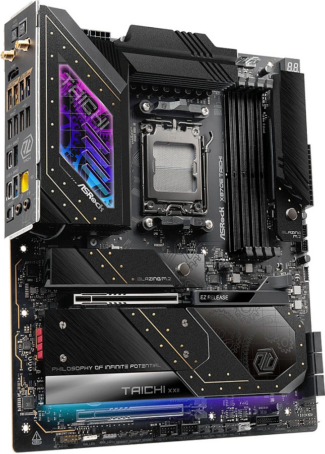 Pllakë amë ASRock X870E Taichi, AMD, Socket AM5, DDR5-SDRAM, 256 GB, E zezë