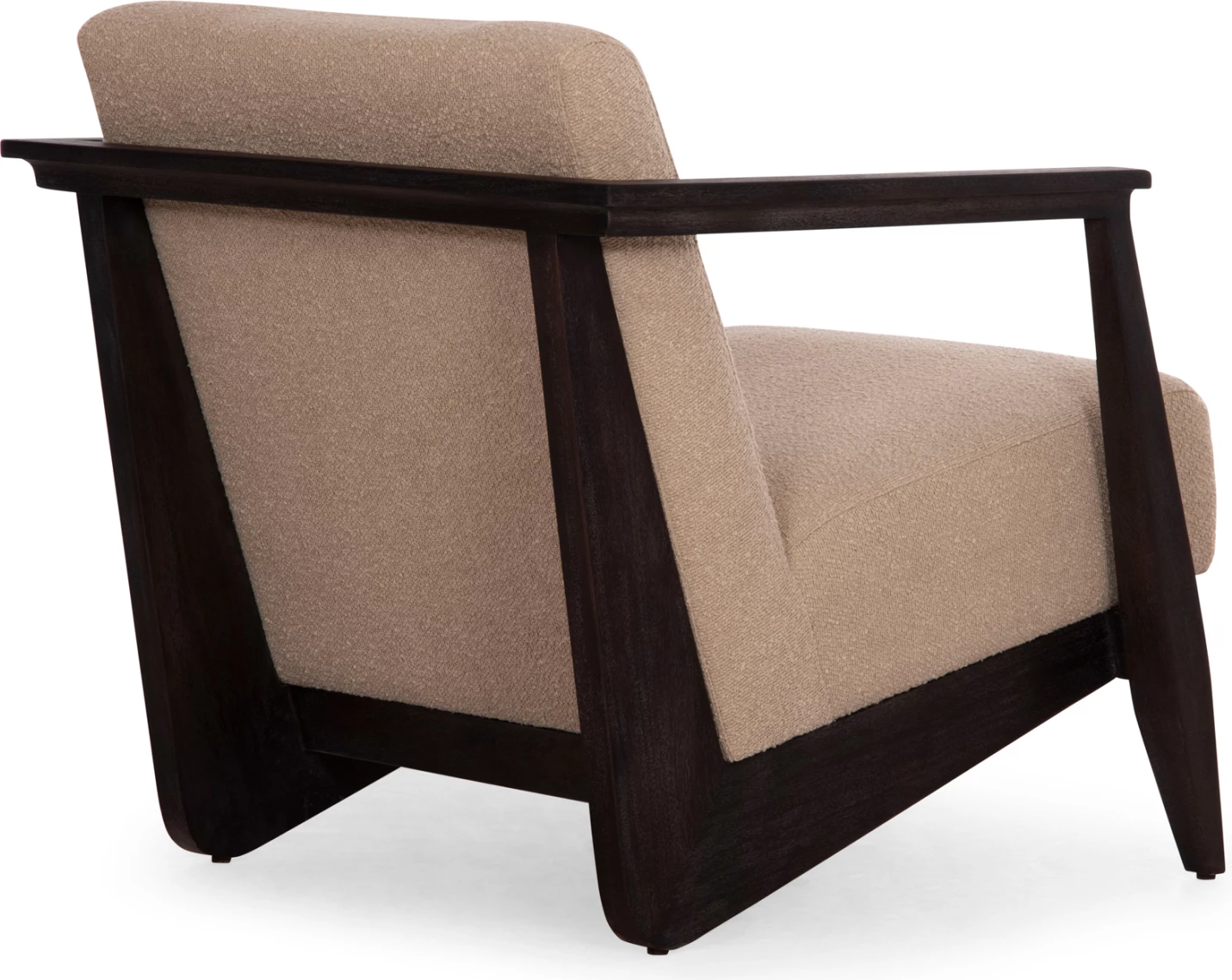 Fotelje Cynthia, dru mahogany i zi, jastëk krem, 65x75x60Hcm