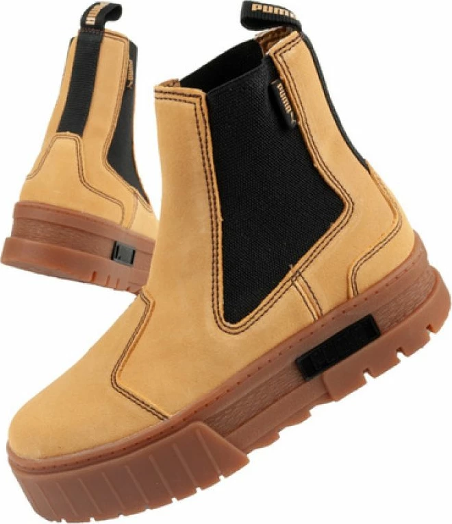 Çizme Puma Mayze Chelsea Suede për femra, të kafta [Madhësia: 40]