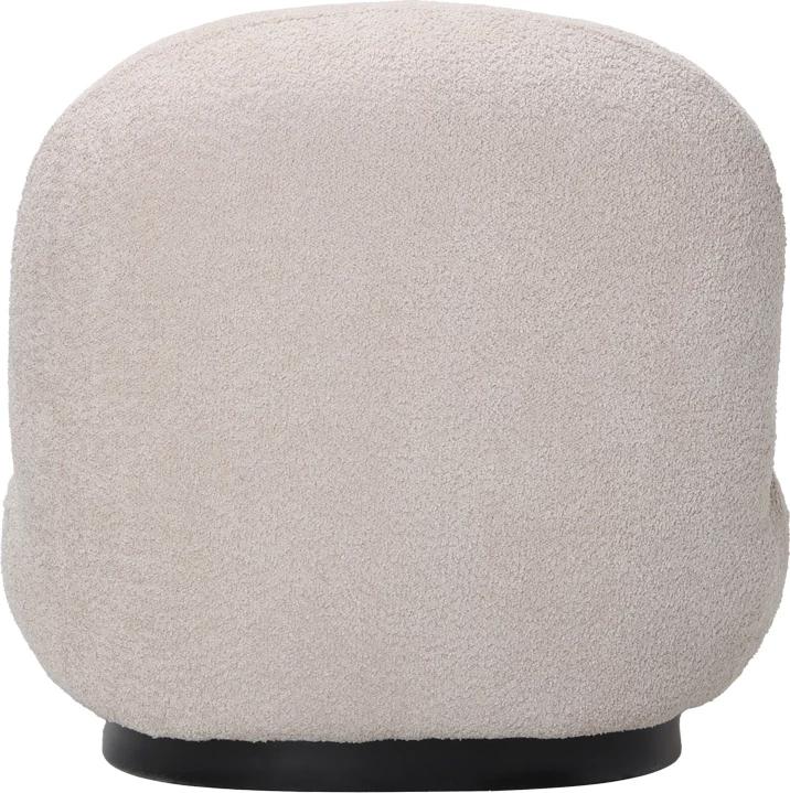 Fotel Rosalie, material teddy bezhë, bazë e zezë, 85x82x77cm