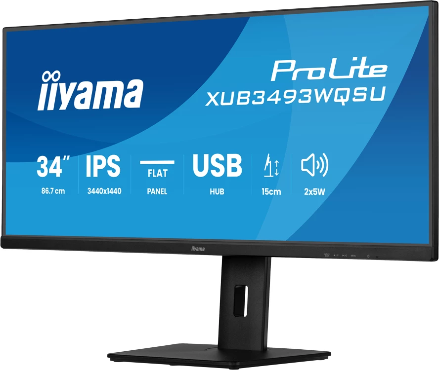 Monitor IIYAMA ProLite XUB3493WQSU-B6 34" IPS UWQHD 3440x1440 120Hz UltraWide me PIP/PBP dhe USB Hub, i zi