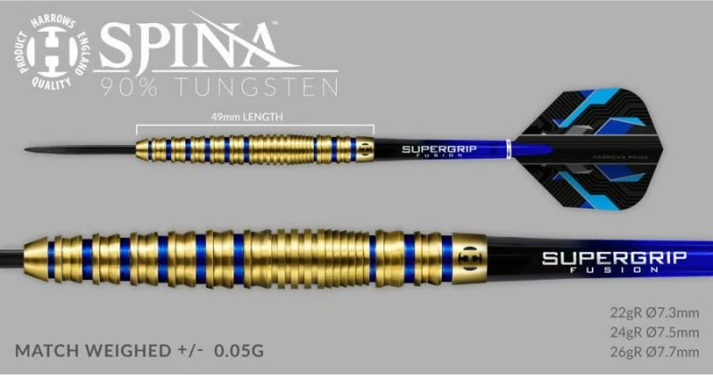 Shigjeta për Dart Harrows Spina Gold 90% Steeltip [Pesha: 26 g]