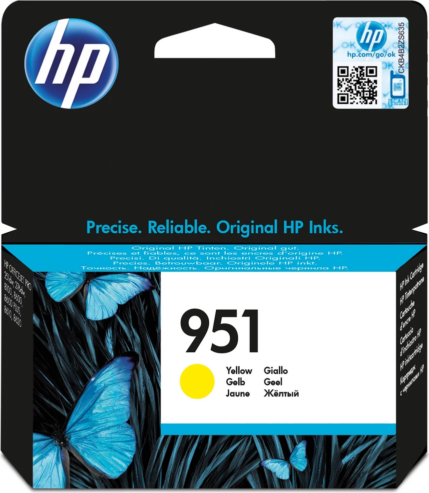 Kasetë boje, HP, 951 CN052AE, 8 ml, deri 700 faqe, e verdhë