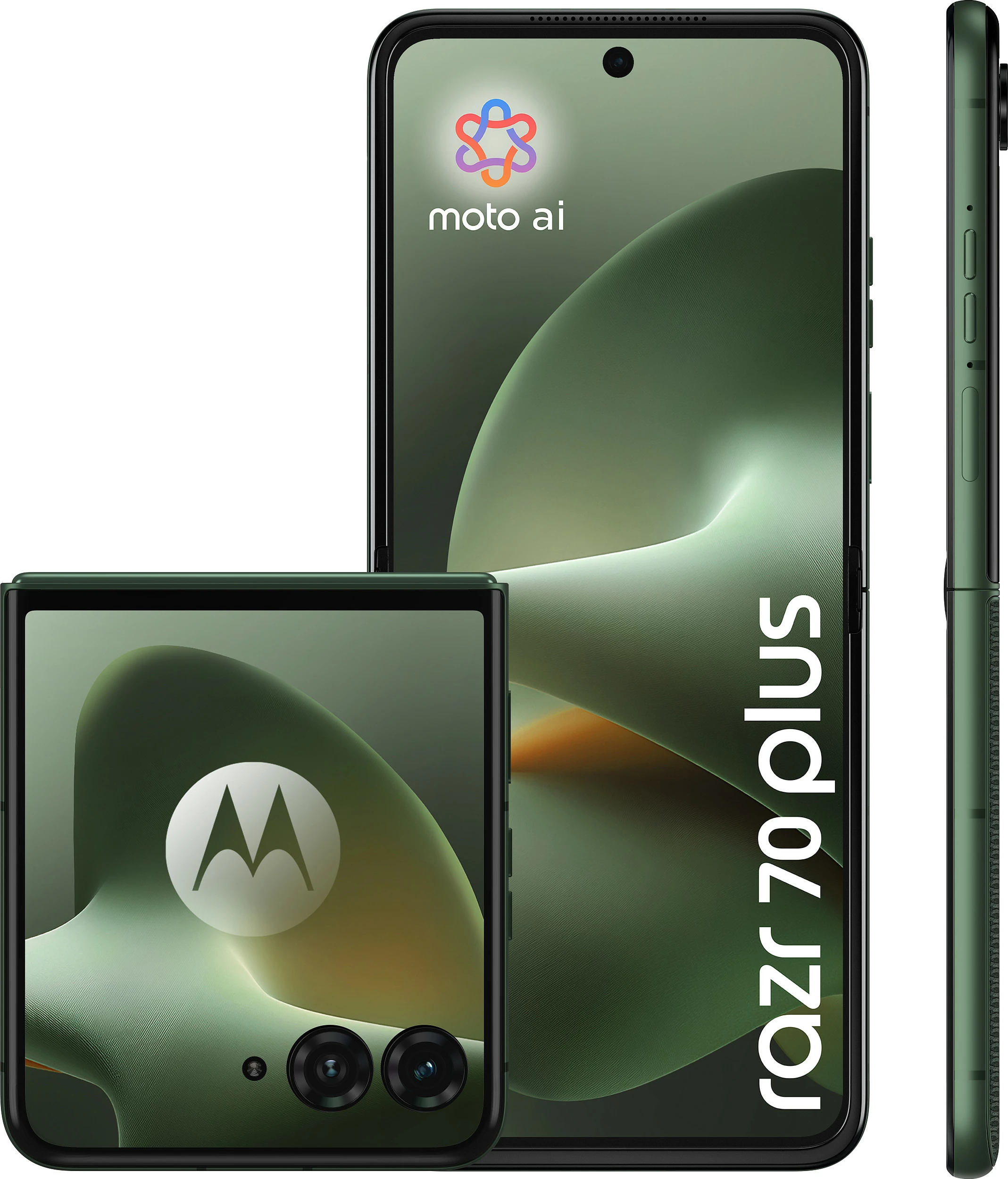 Celular Motorola razr 70 plus, 12GB RAM, 512GB, 6.9" palosës, 50MP, Dark Green