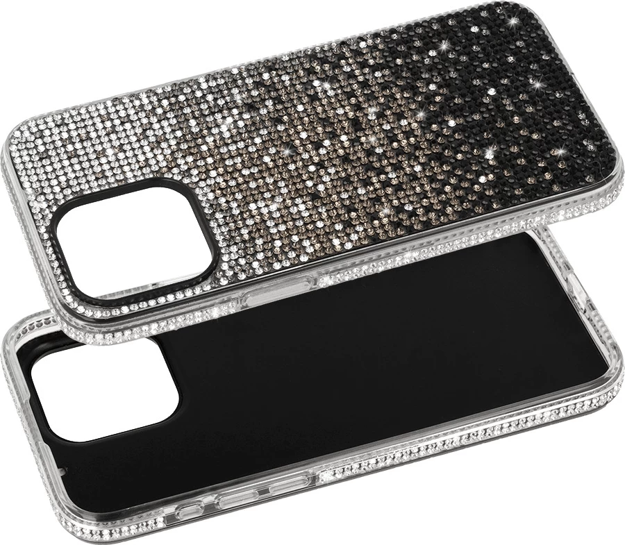 Mbështjellës silikoni ONASI 22813 për Samsung Galaxy S25 5G, Star Light/Glitter, PC+TPU, i zi