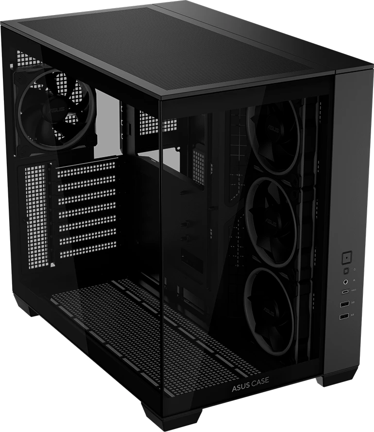 Kasë ASUS A32 PLUS ARGB TG ATX, midi tower, xham i kalitur, 4x 120mm ARGB fanë, mbështet radiator 360mm, GPU deri 420mm, e zezë