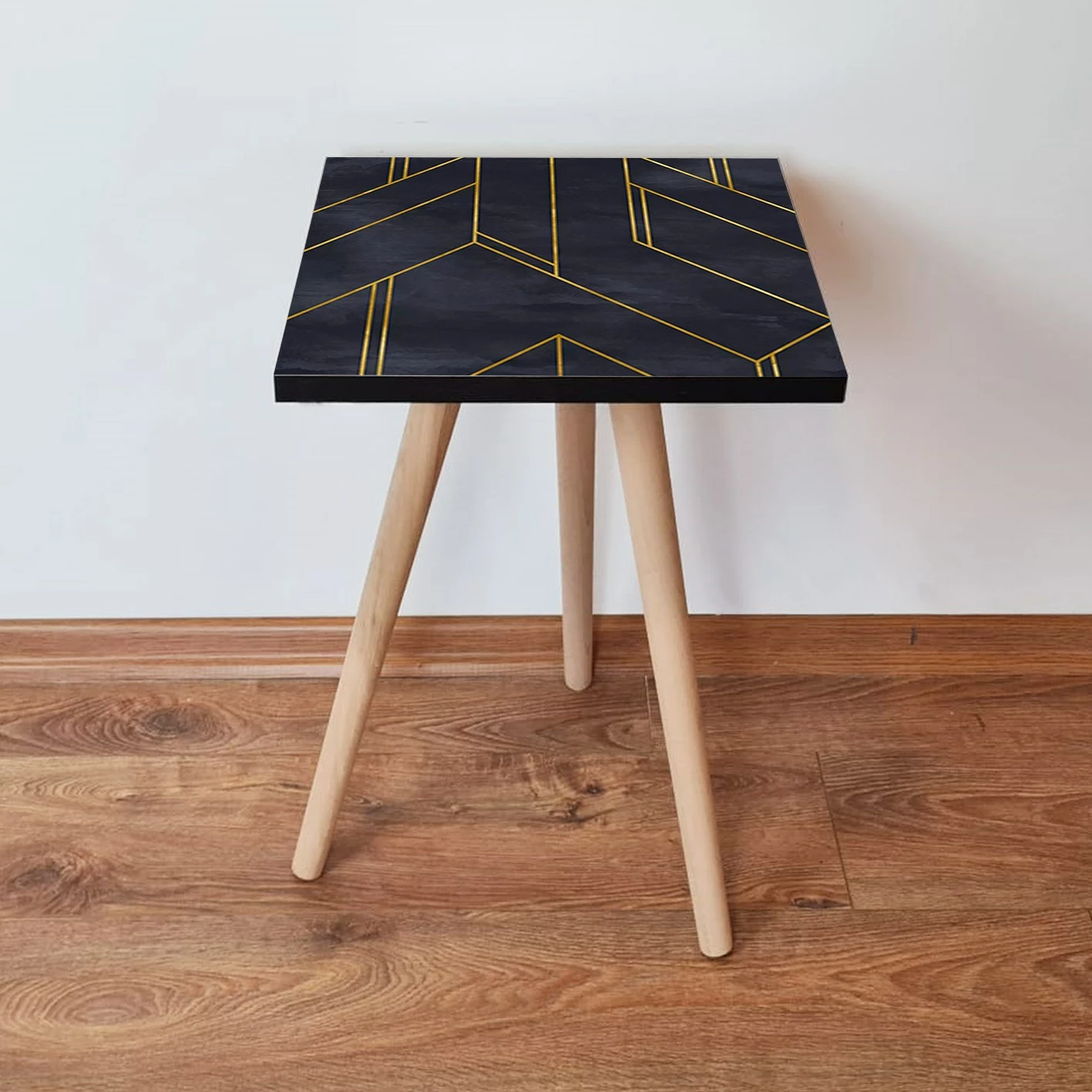 Tavolinë anësore, ngjyrë navy blue dhe ari, Skye Decor, Shp156