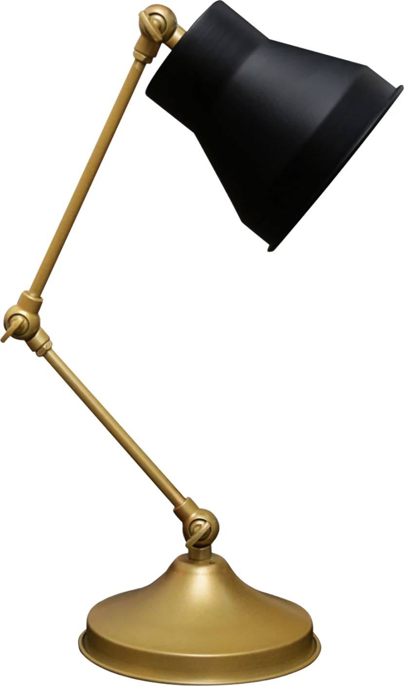 Llambë tavoline metalike, ngjyrë ari të plakur dhe e zezë, FH7590.01