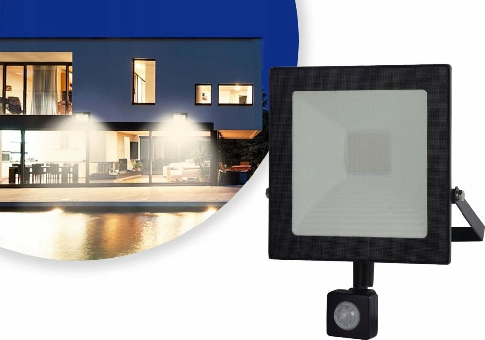 Reflektor LED Loyal Lighting ML Outdoor 30W 4250lm 4000K IP65 me sensor, i zi