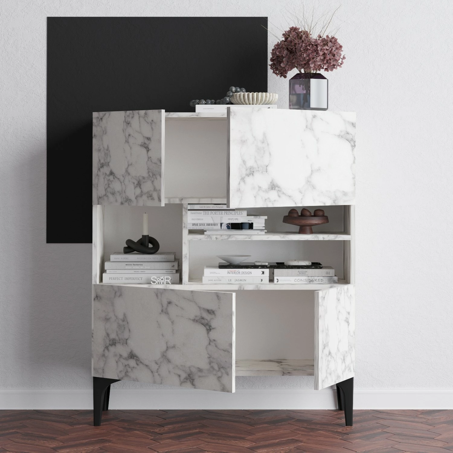 Konsolë Hanah Home, Krista, ngjyrë mermeri Carrara