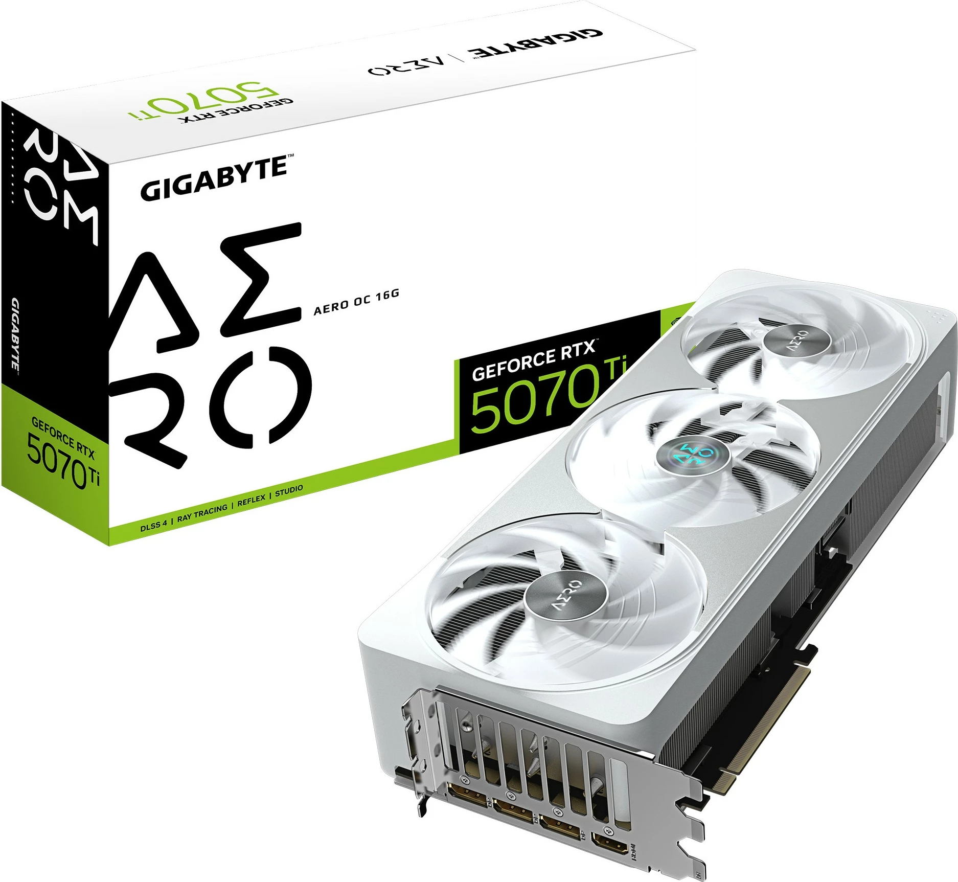 Kartelë grafike Gigabyte RTX 5070 Ti Aero OC 16GB GDDR7 e bardhë