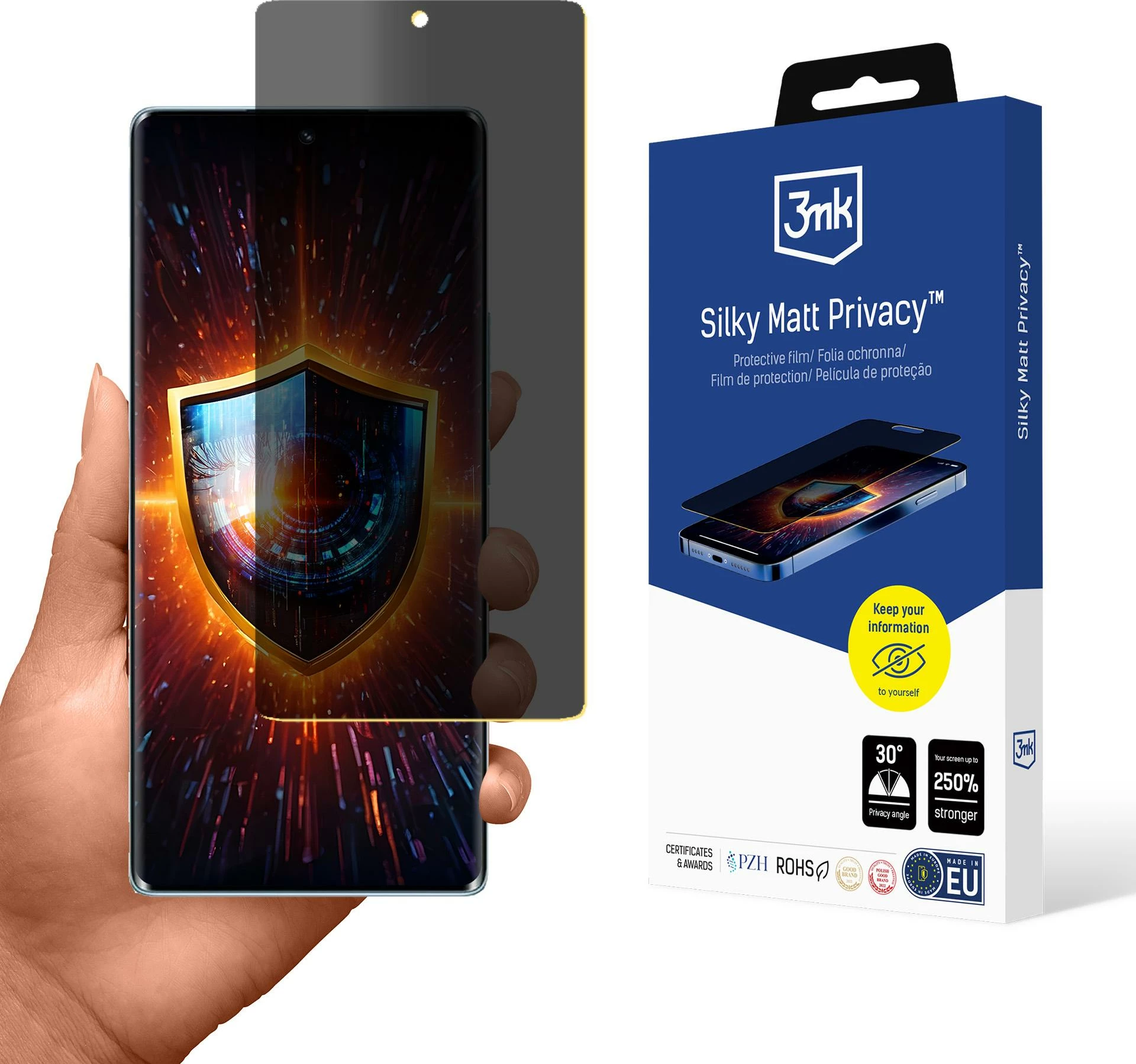 Mbështjellës ekrani 3mk Silky Matt Privacy për Honor 70, mat, me funksion privatësie