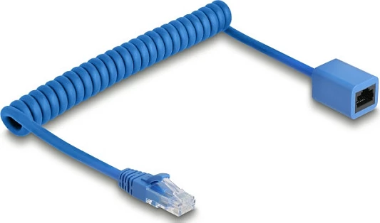 Kabllo rrjeti DeLOCK 90365 Cat6 RJ-45 zgjatëse spirale 1.2 m, blu