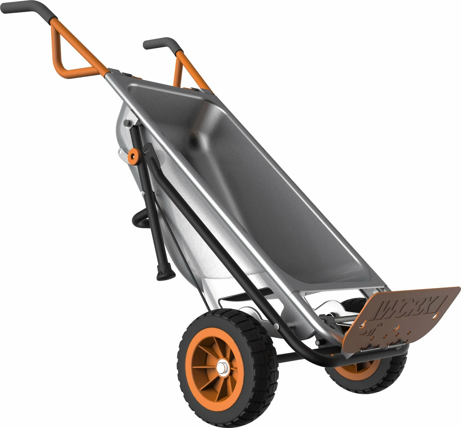 Karrocë dore Worx WG050 110 L 140 kg dy rrota, argjendtë