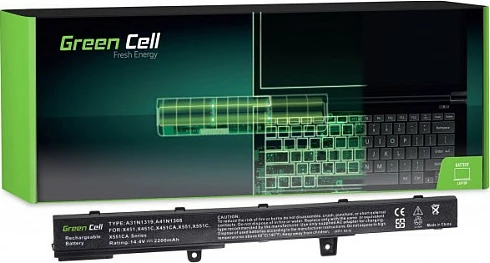 Bateri laptopi Green Cell për Asus R508/R556/R509/X551, 14.8V 2200mAh, e zezë
