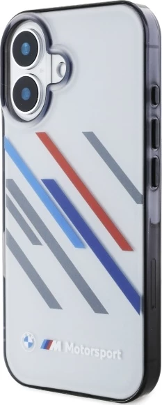 Mbështjellës BMW Motorsport IML Random Stripes për iPhone 16, Gri