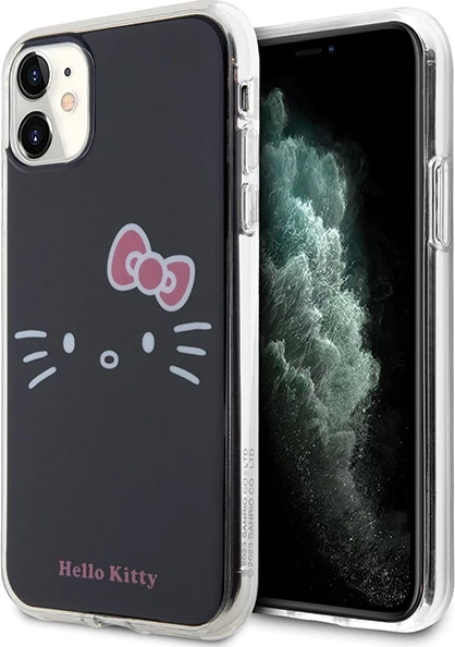 Mbështjellës Hello Kitty IML Kitty Face për iPhone 11/XR, i zi