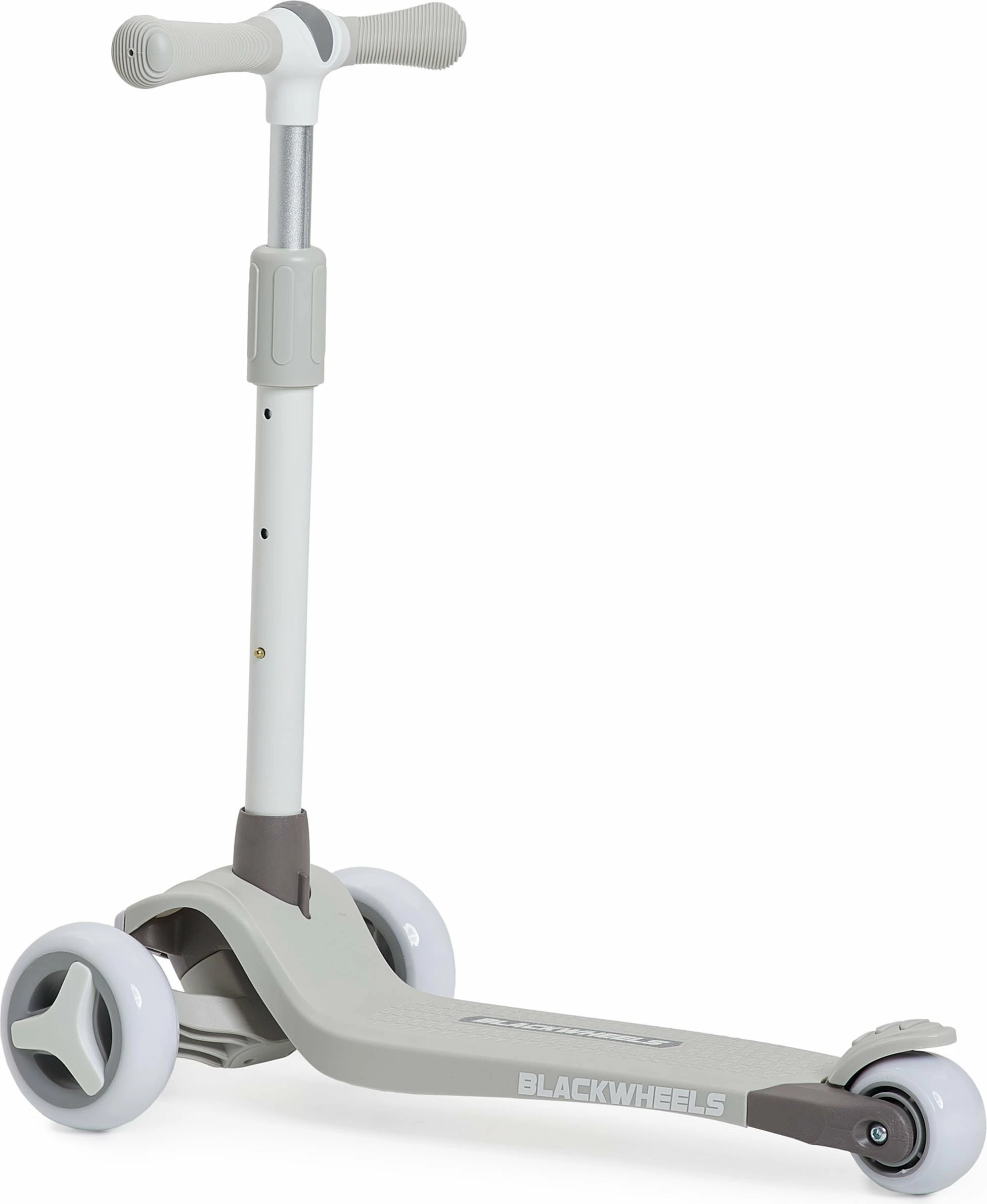 Skuter me 3 rrota Blackwheels Blink, rrota LED 110/70 mm, i palosshëm, timon i rregullueshëm 61-75 cm, bezhë