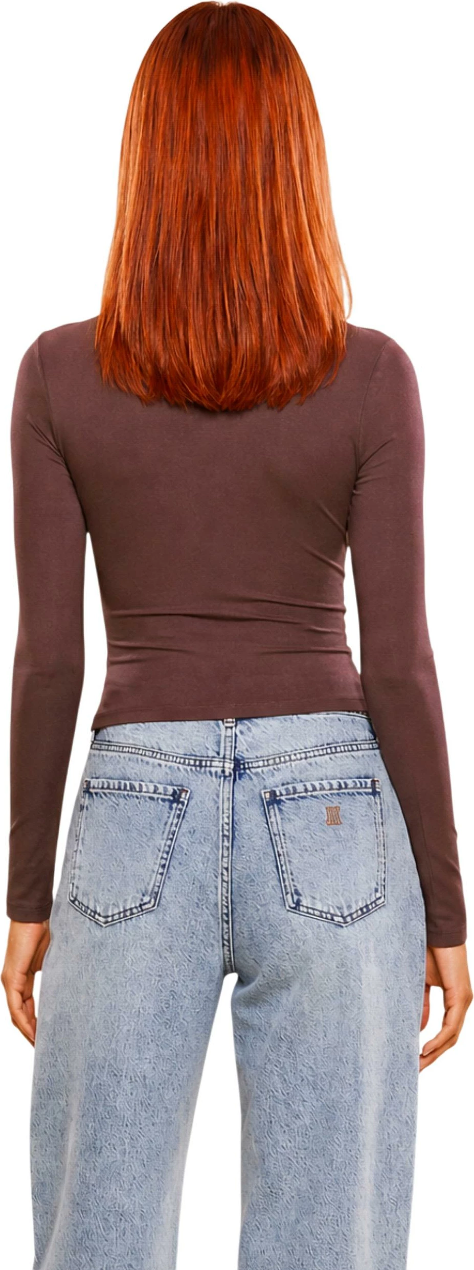 Maicë me mëngë të gjata Guess Active CHARA V6YP05 K4260 për femra, kafe [Madhësia: S]