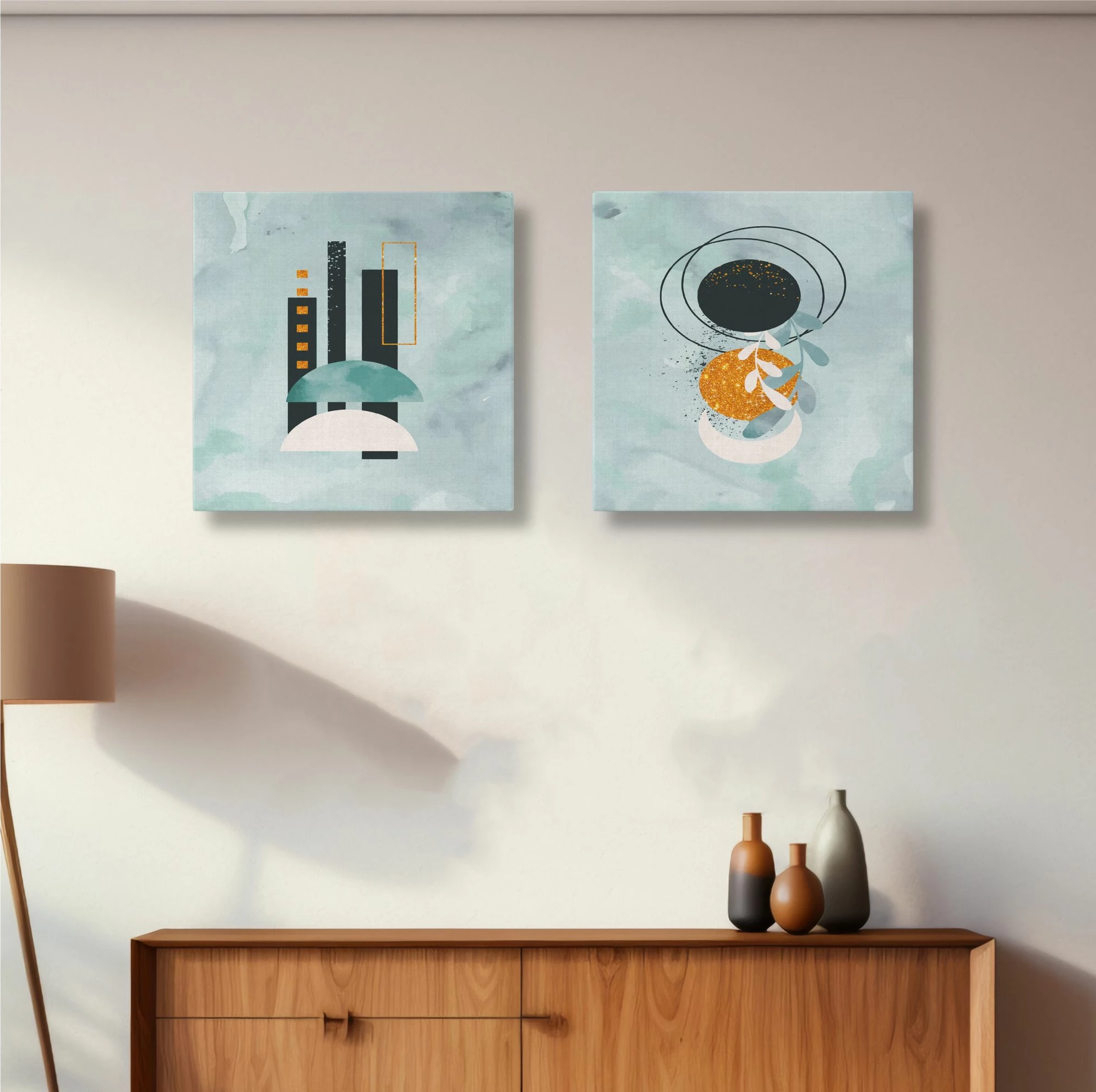 Pikturë dekorative në kanavacë (2 copë), Wallity, ASR_CNVS25 - 19, 40x40cm