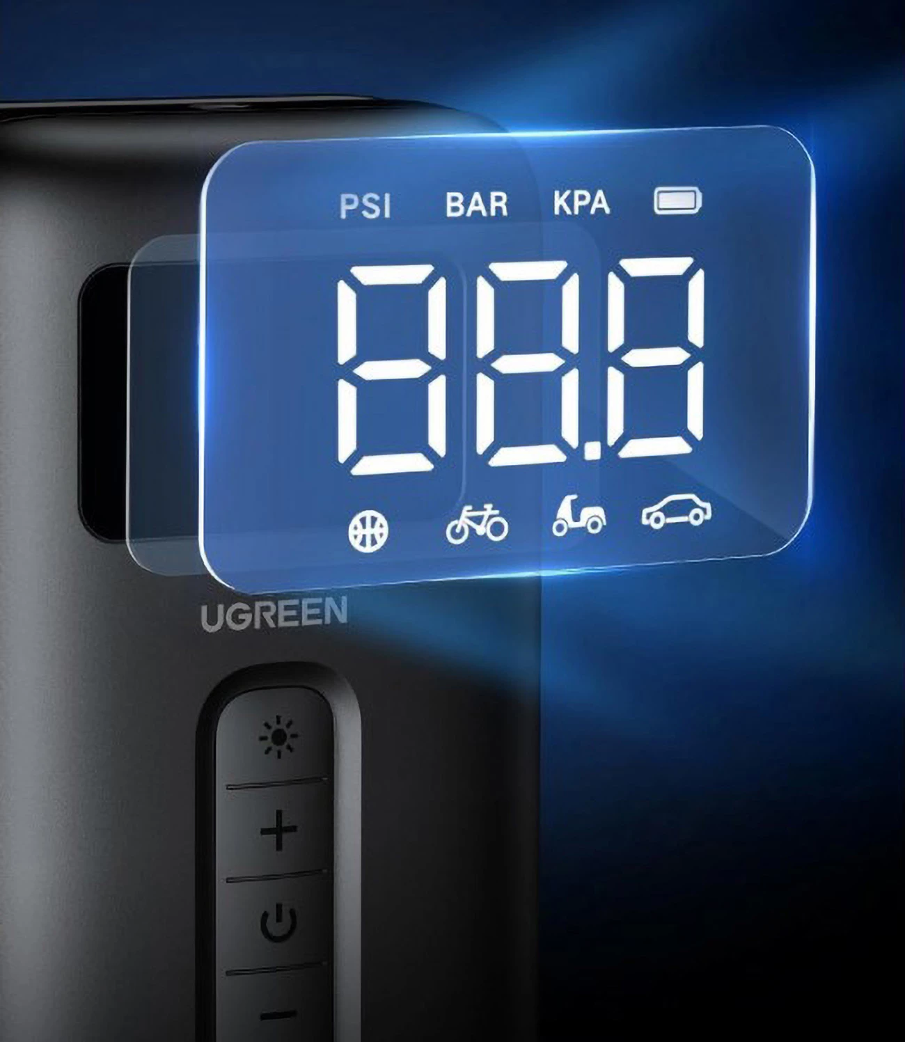 Kompresor ajri Ugreen CD259 me bateri dhe dritë LED, i zi