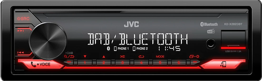 Radio makine JVC KD-X282DBT, Bluetooth, USB, i zi