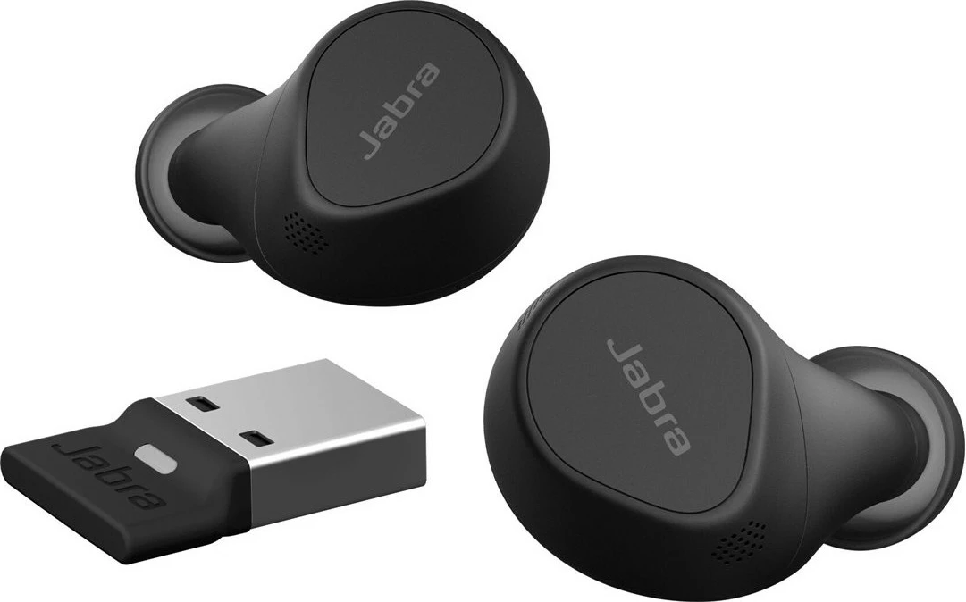 Kufje Jabra Evolve2 Buds, USB-A MS, Wireless Charging Pad, True Wireless Stereo (TWS), Calls/Music, 5.4 g, Headset, Black