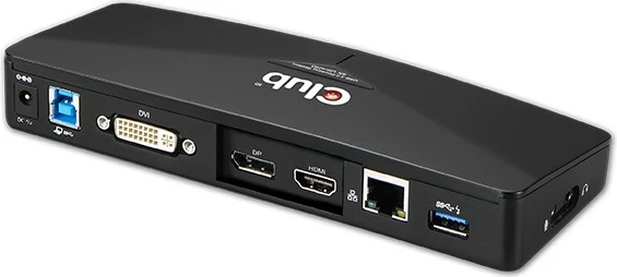 Docking station Club3D 4K USB3, 3xUSB3/HDMI/DP/DVI, e zezë