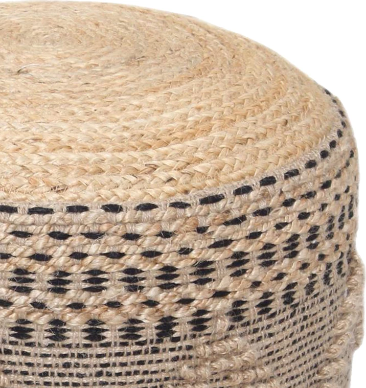 Bangku pouf-stool, jute-kotton, ngjyrë natyrale, F45x30cm