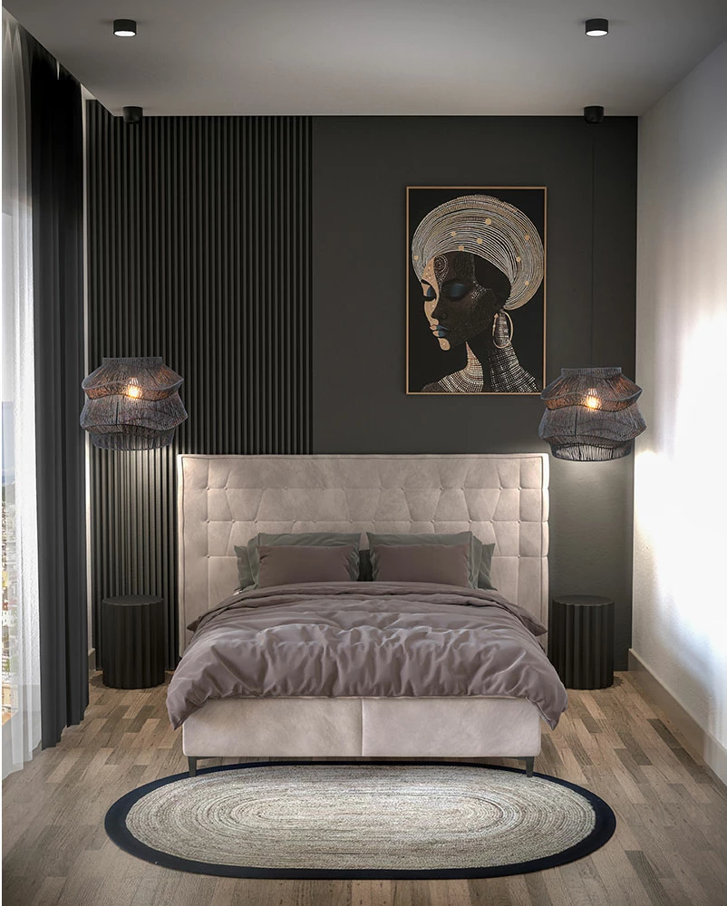 Pikturë dekorative Black Soul, kanavacë, kornizë druri e zezë-kafe, 83x123x4cm