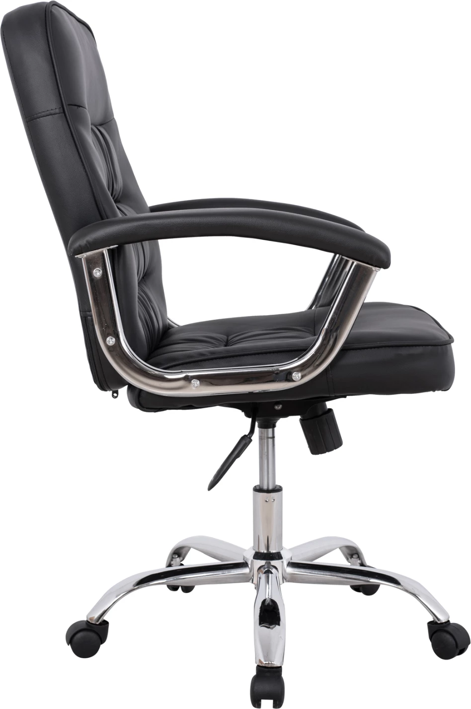 Karrige zyre ekzekutive FH1113 me PU të zezë dhe bazë kromi 62x62x104 cm