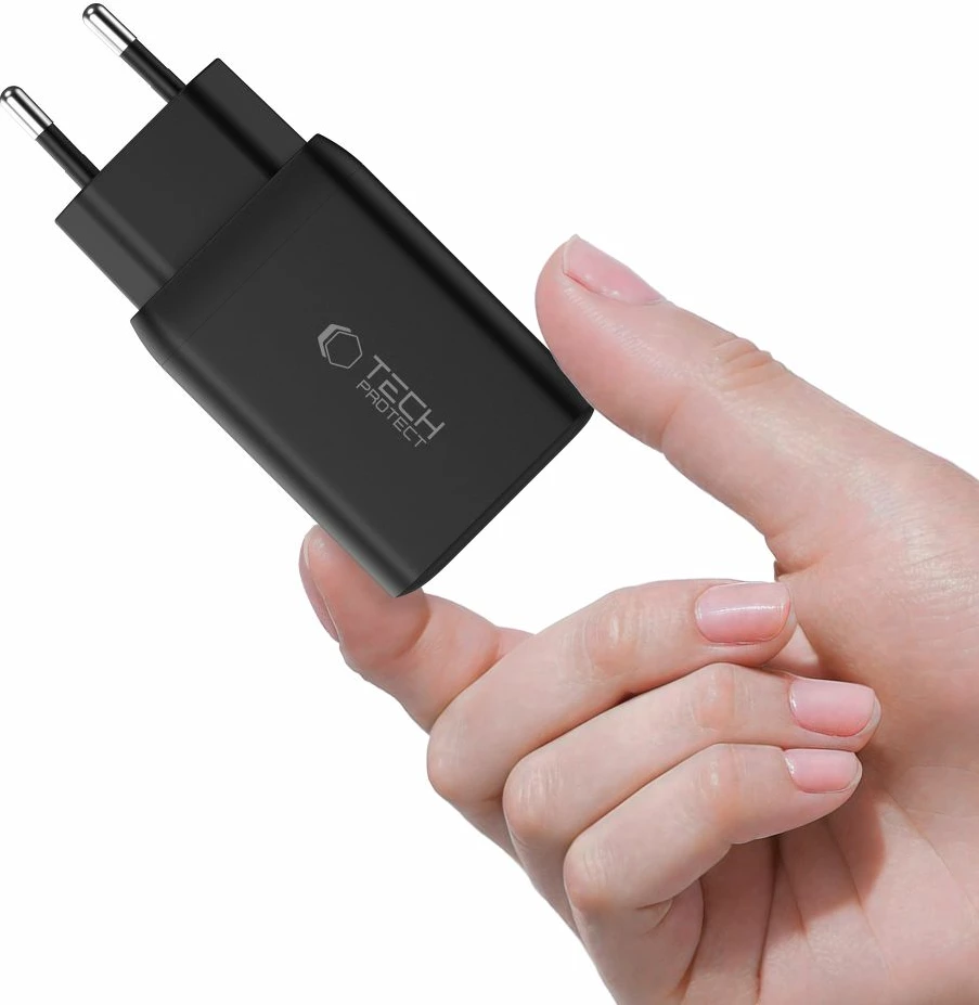 Karikues muri Tech-Protect NC45W-GAN me 2 porta USB-C, 45W, i zi