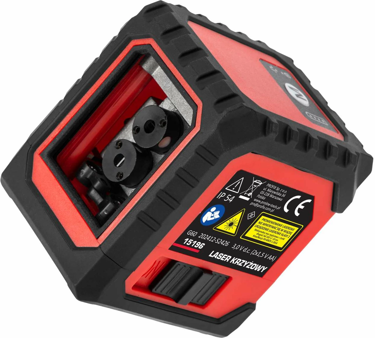 Nivelues lazer kryq PROLINE 15196, 2 linja, 25 m, lazer i gjelbër, set me mbajtëse muri + adapter 5/8" + kapak