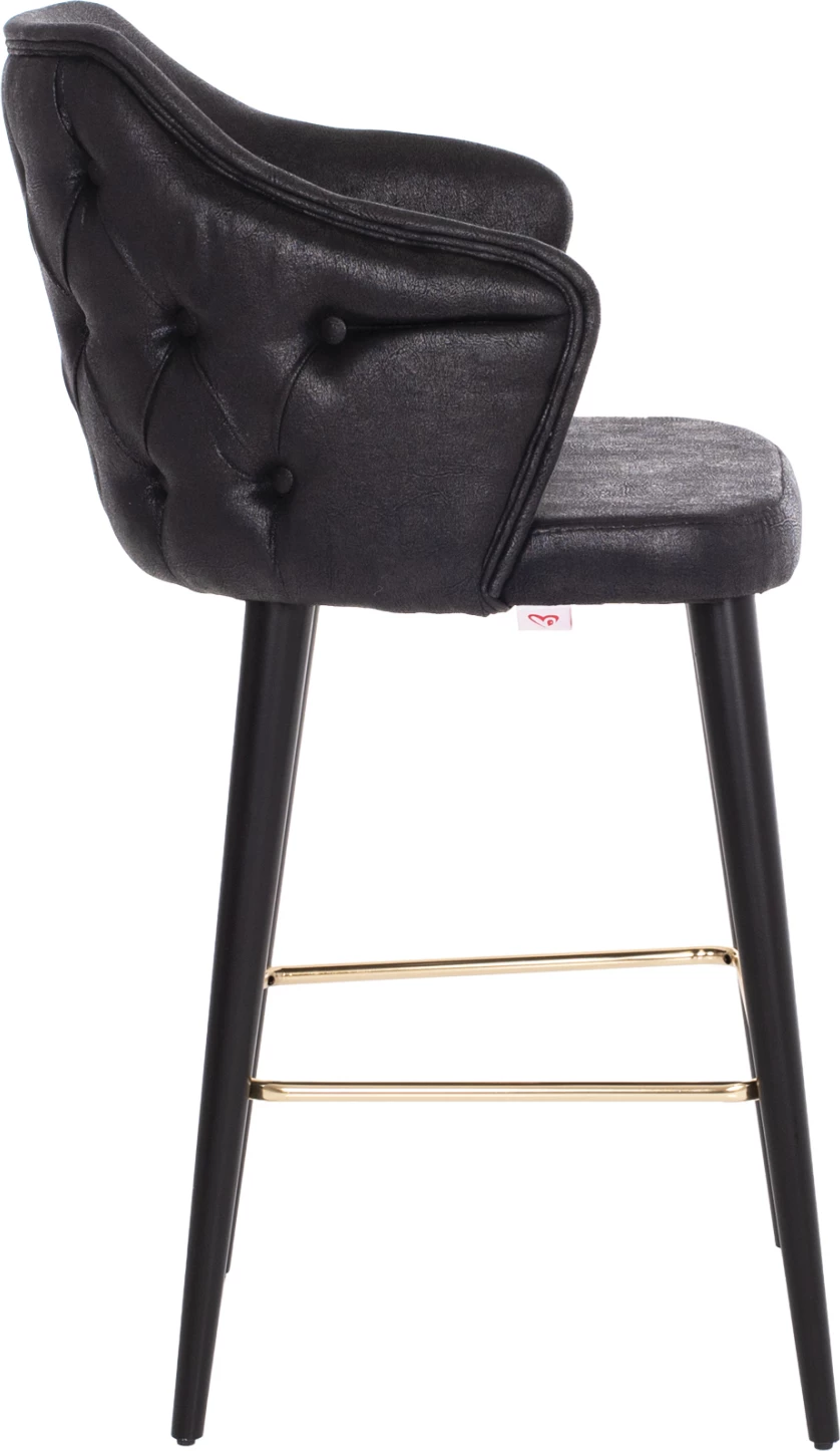 Karrige për bar profesionale FH9281.14, lloj NUBUCK, dru i zi, 50x62x108,5H cm