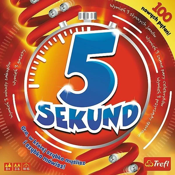 Lojë tavoline Trefl 5 Seconds Edition 2019, 3-6 lojtarë, 15 min, 8+, version polonisht
