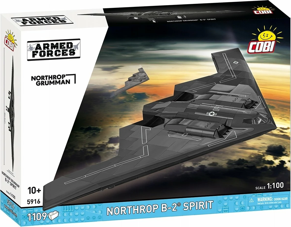 Set konstruktimi Cobi Northrop Grumman B-2 Spirit 1109 copë, shkallë 1:100, i zi