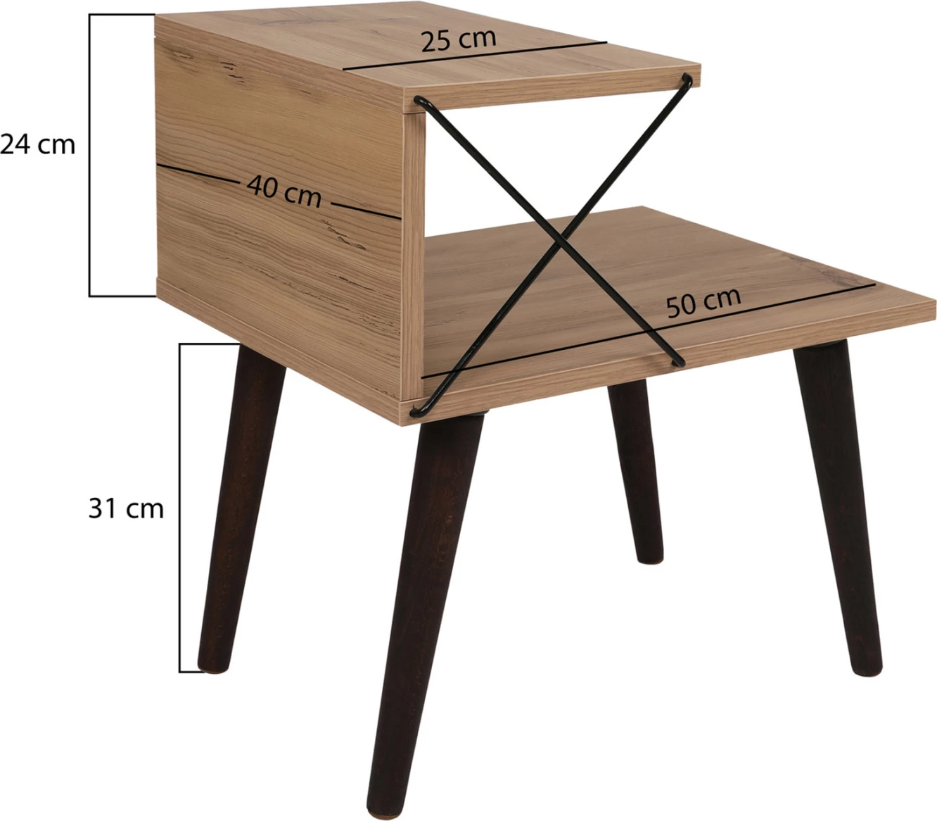 Tavolinë anësore/Natë, melaminë, ngjyrë natyrale, 50x40x55H cm, FH9434.01