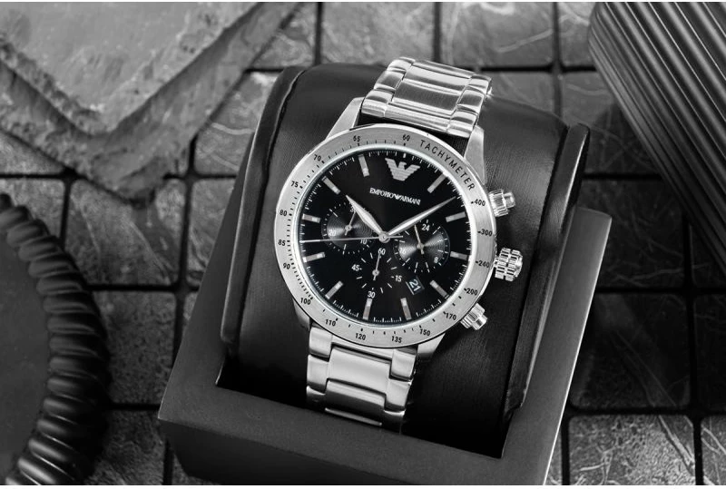 Orë dore për meshkuj Emporio Armani, argjend