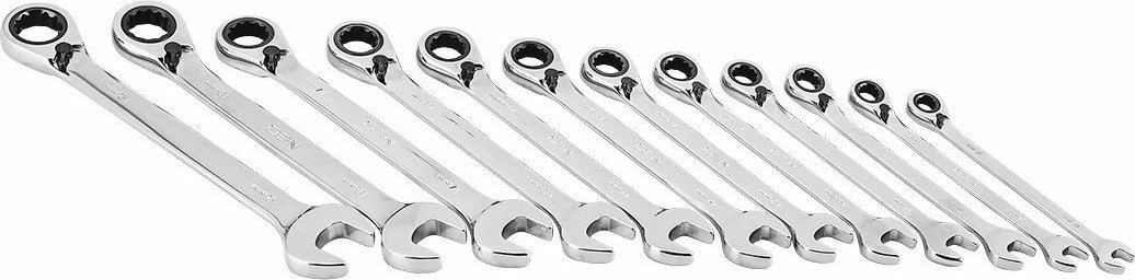 Set çelësa me kriket NEO 09-345 8-19 mm, 12 copë, me çantë rrotulluese, zezë/portokalli