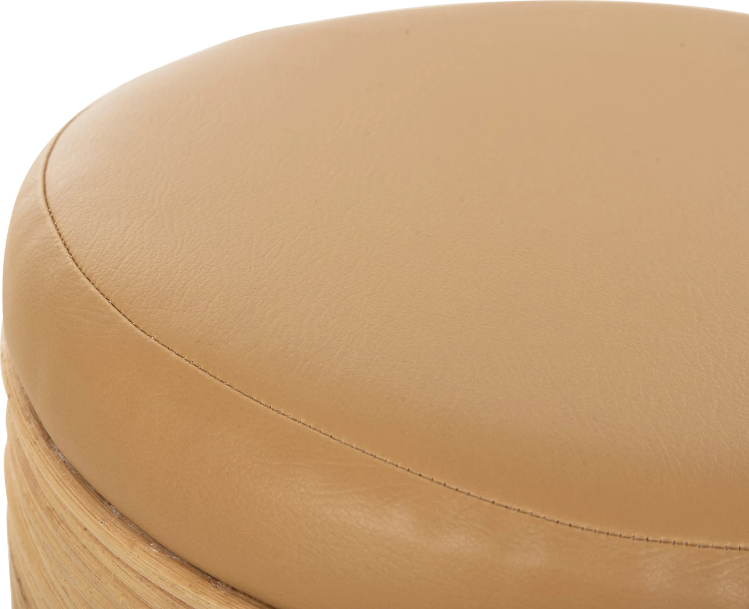 Karrige për bar, natyrale rattan-beige PU sedilje Φ37x47Hcm