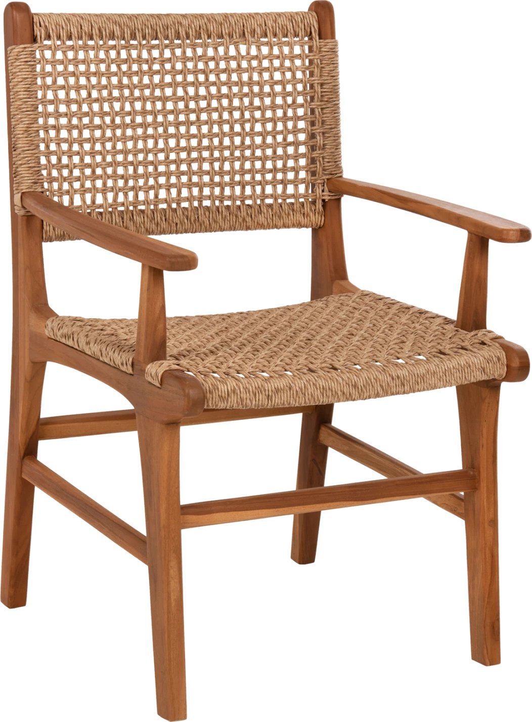 Karrige NESHA, dru TEAK, ngjyrë natyrale, VIRO litar, 57x57x86H cm., set prej 2 copë