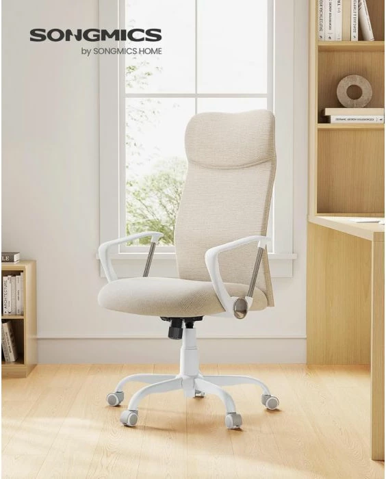 Karrige zyre ergonomike SONGMICS OBN034K01, rregullim lartësie, rrotullim 360°, deri 120 kg, cappuccino