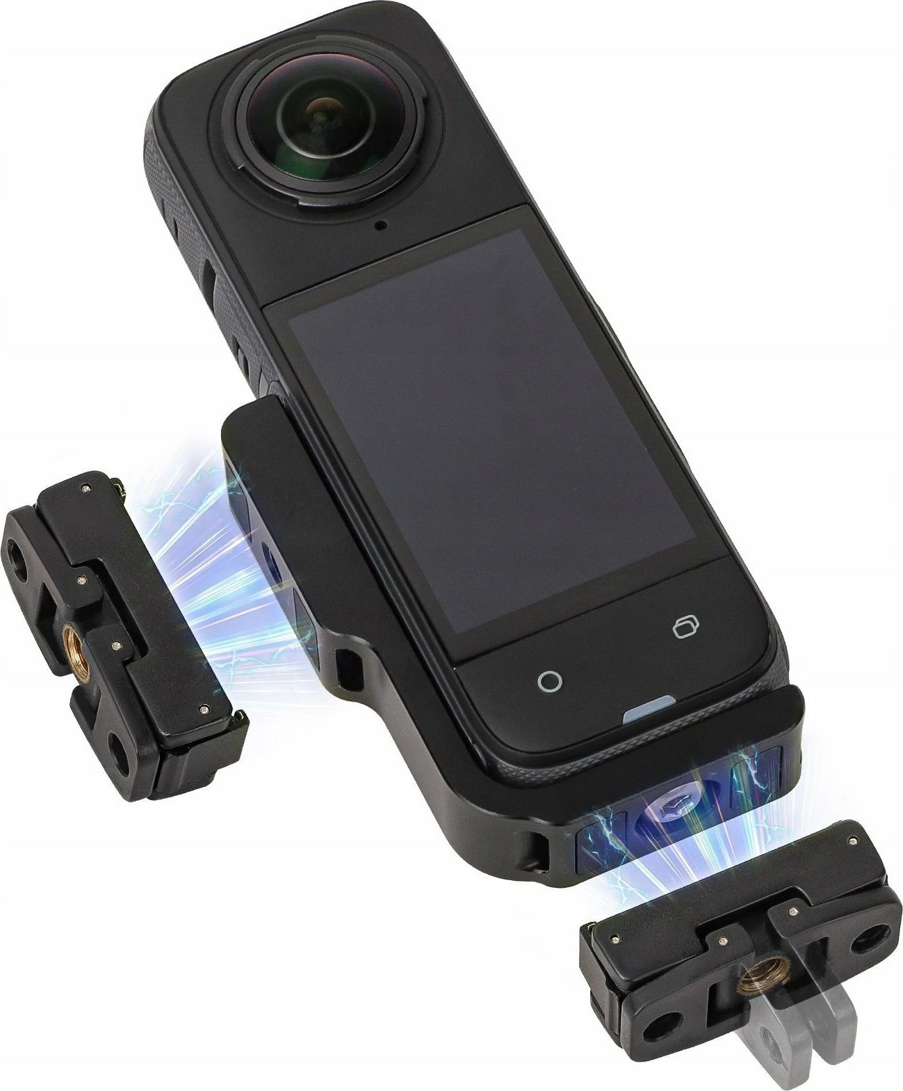 Mbajtës kornizë SunnyLife X4-ZJ826-D për Insta360 X4, 1/4'' thread, standard GoPro, quick-release magnetik, e zezë, set