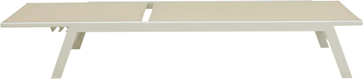 Shezlong alumini, tekstilene bezhë e bardhë, Boka, 60x192x31cm