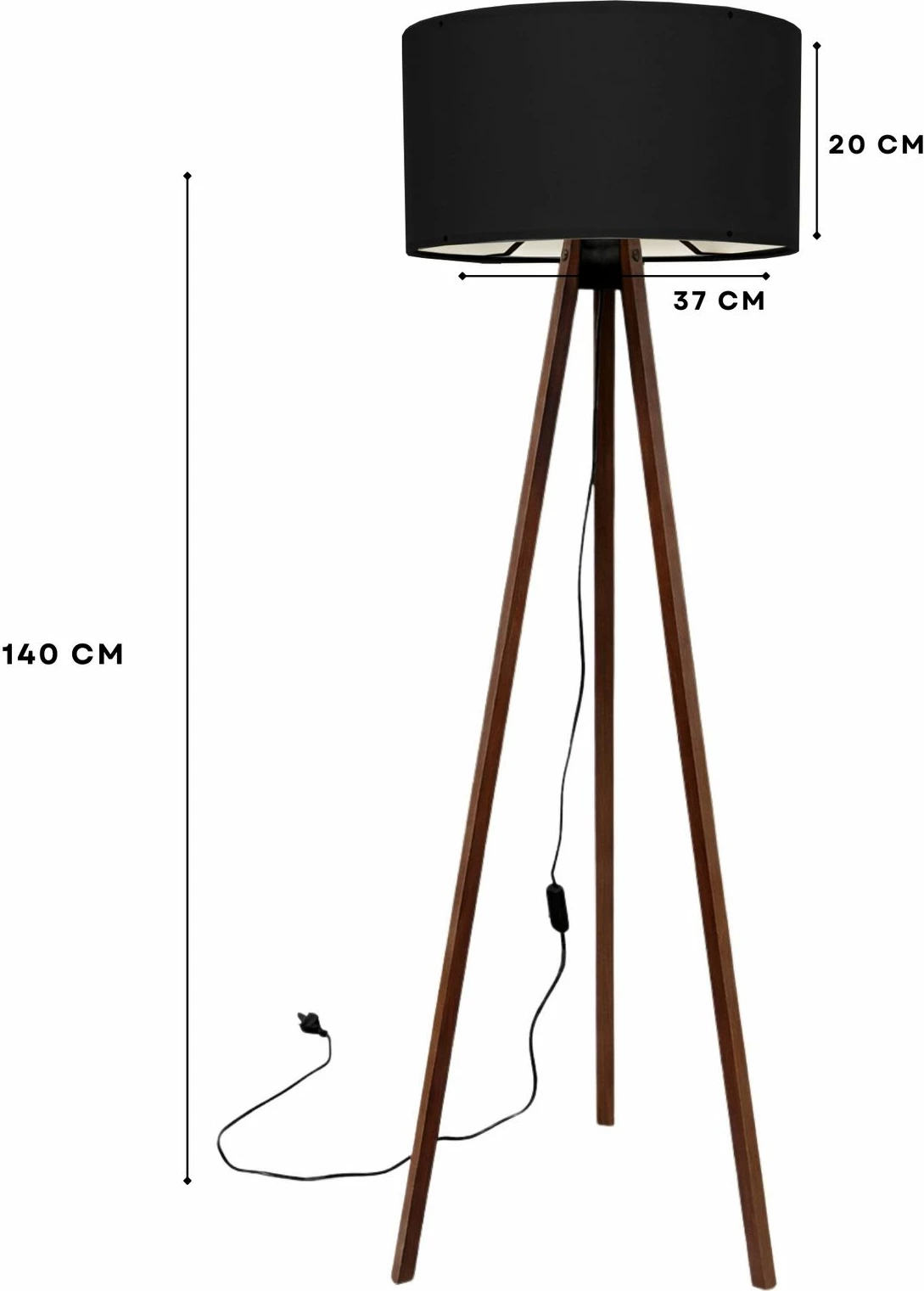 Llambë dyshemeje Opviq, AYD-1533, e zezë dhe kafe, 38x140 cm