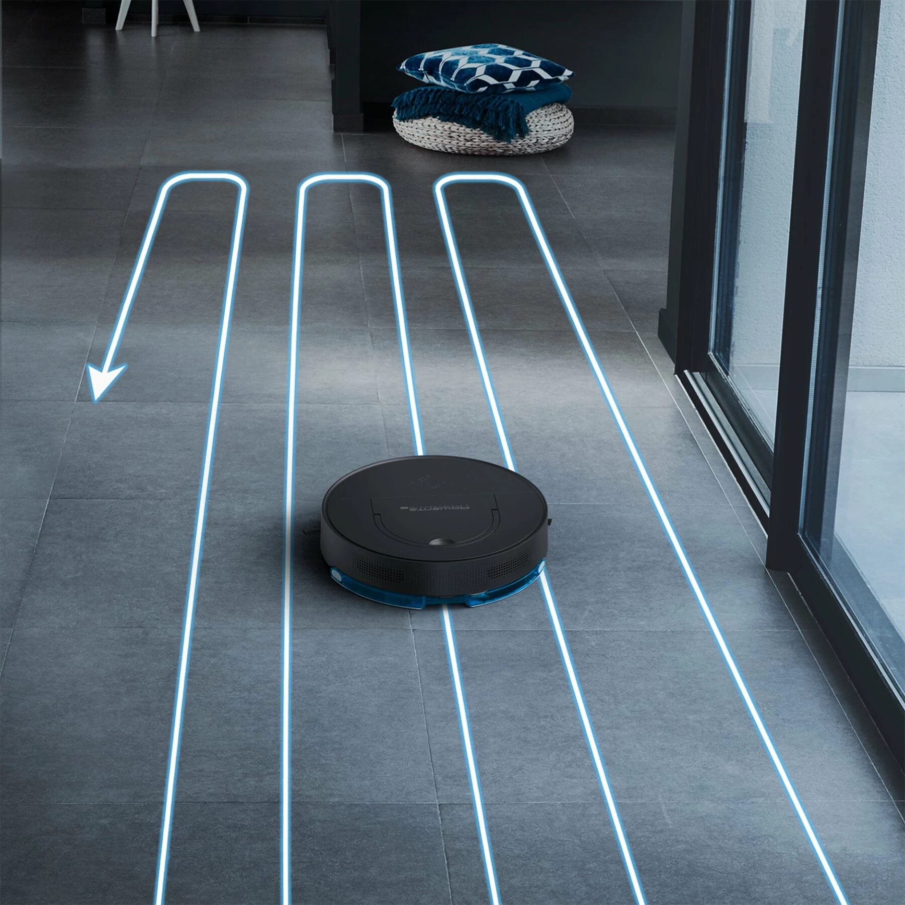 Fshesë robotike, Rowenta X-Plorer Series 130 AI RR9075WH, depozitë 0.5 L, autonomi 120 min, lartësi 8 cm