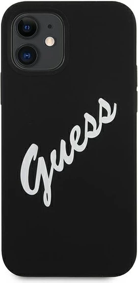 Mbështjellës Guess GUHCP12SLSVSBW për iPhone 12 mini 5.4", silikon, zi/bardhë