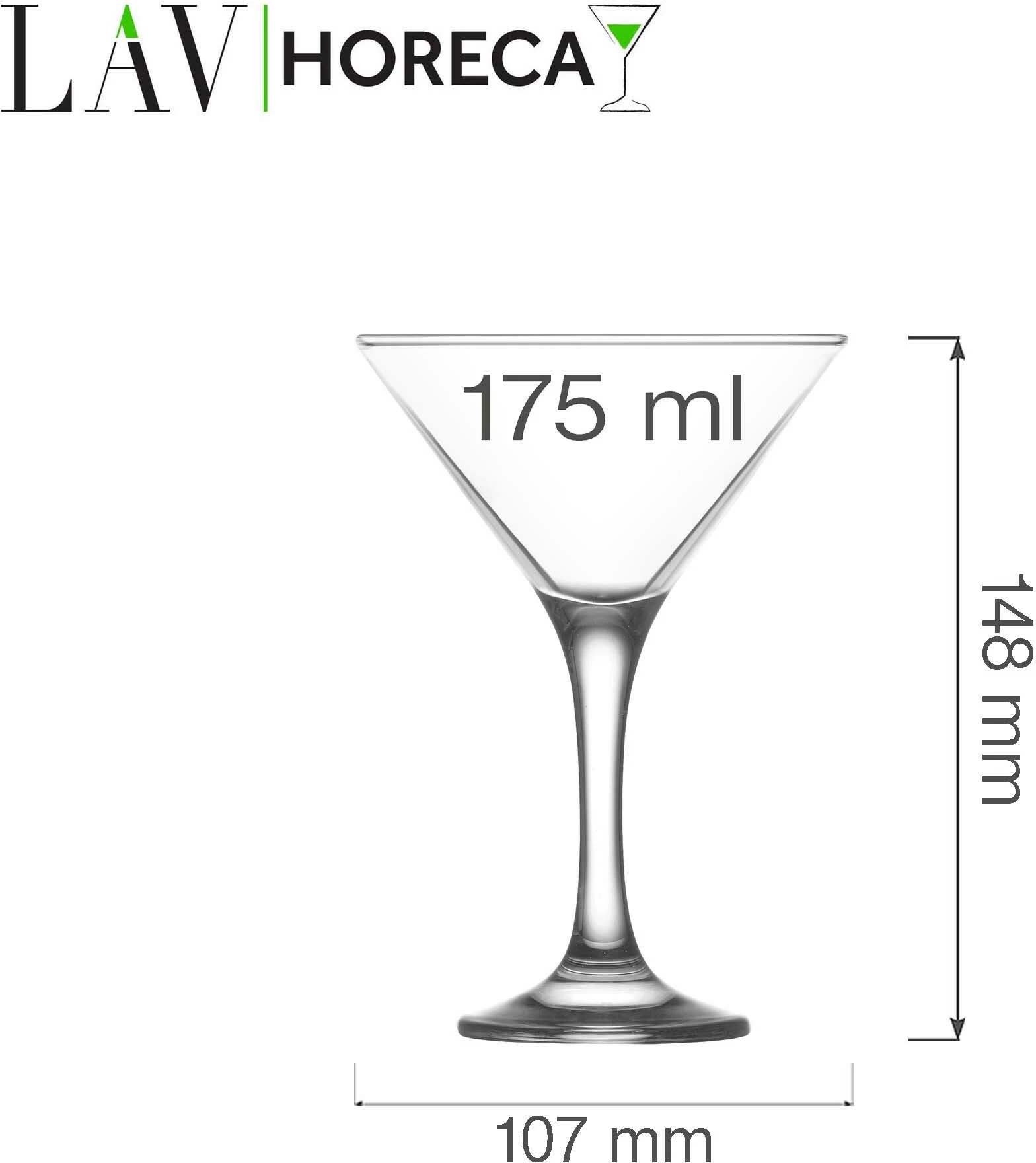 Gotë Martini LAV Sofia 175 ml, transparente, set 12 copë